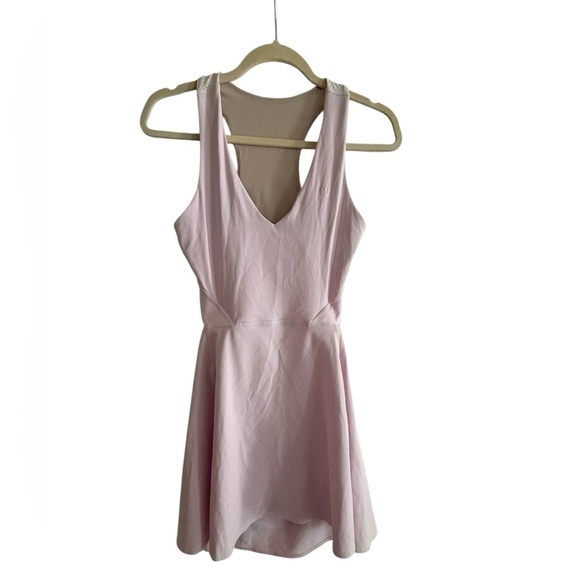 Lululemon V Neck Racerback Tennis Dress - Meadowsweet Pink & White​ - Picture 1 of 5